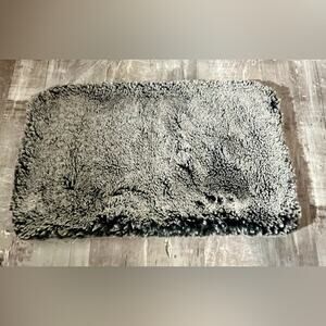 West Elm gray accent pillow cover, faux chinchilla